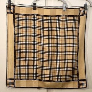 Silk Burberry Cream and Black Scarf